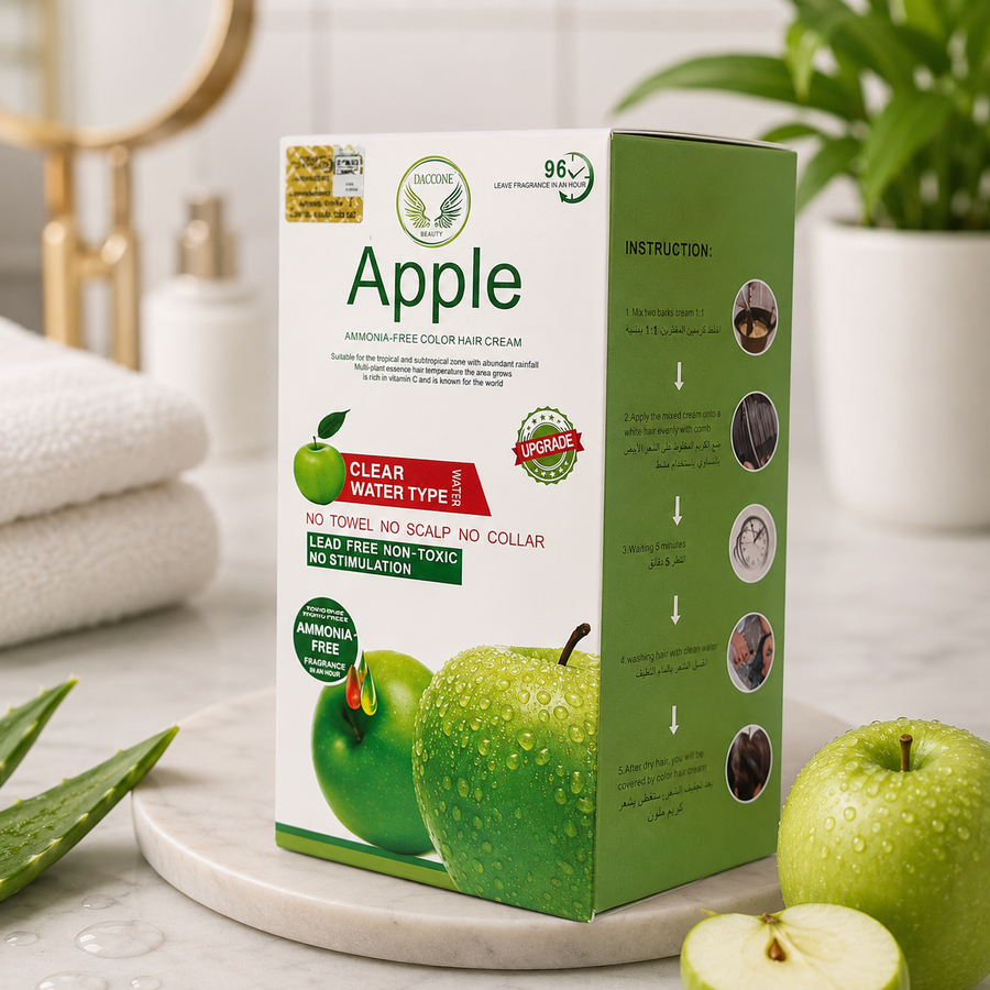 Original Apple Ammonia-Free Hair Color Cream 500ml + 500ml | Clear Water Type | Permanent Hair Color